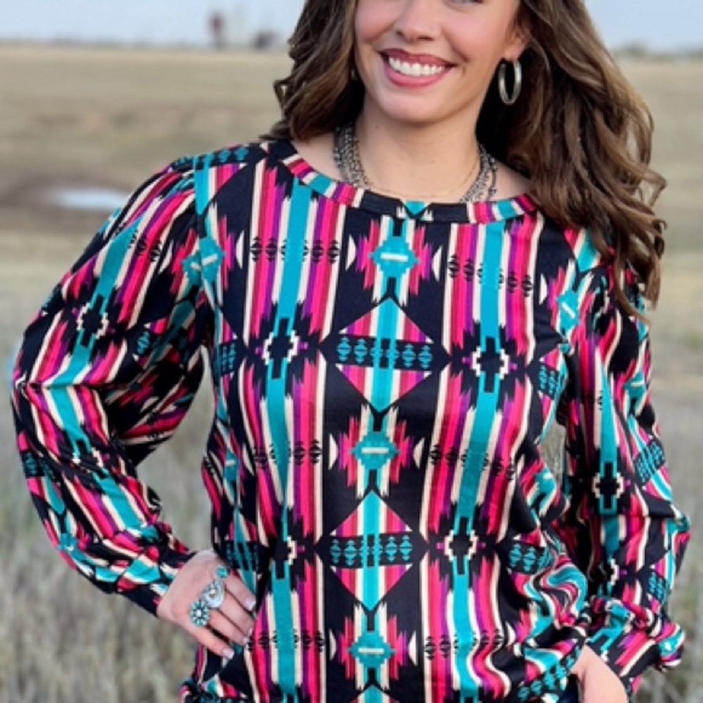 Colorful Geometric Women's Top